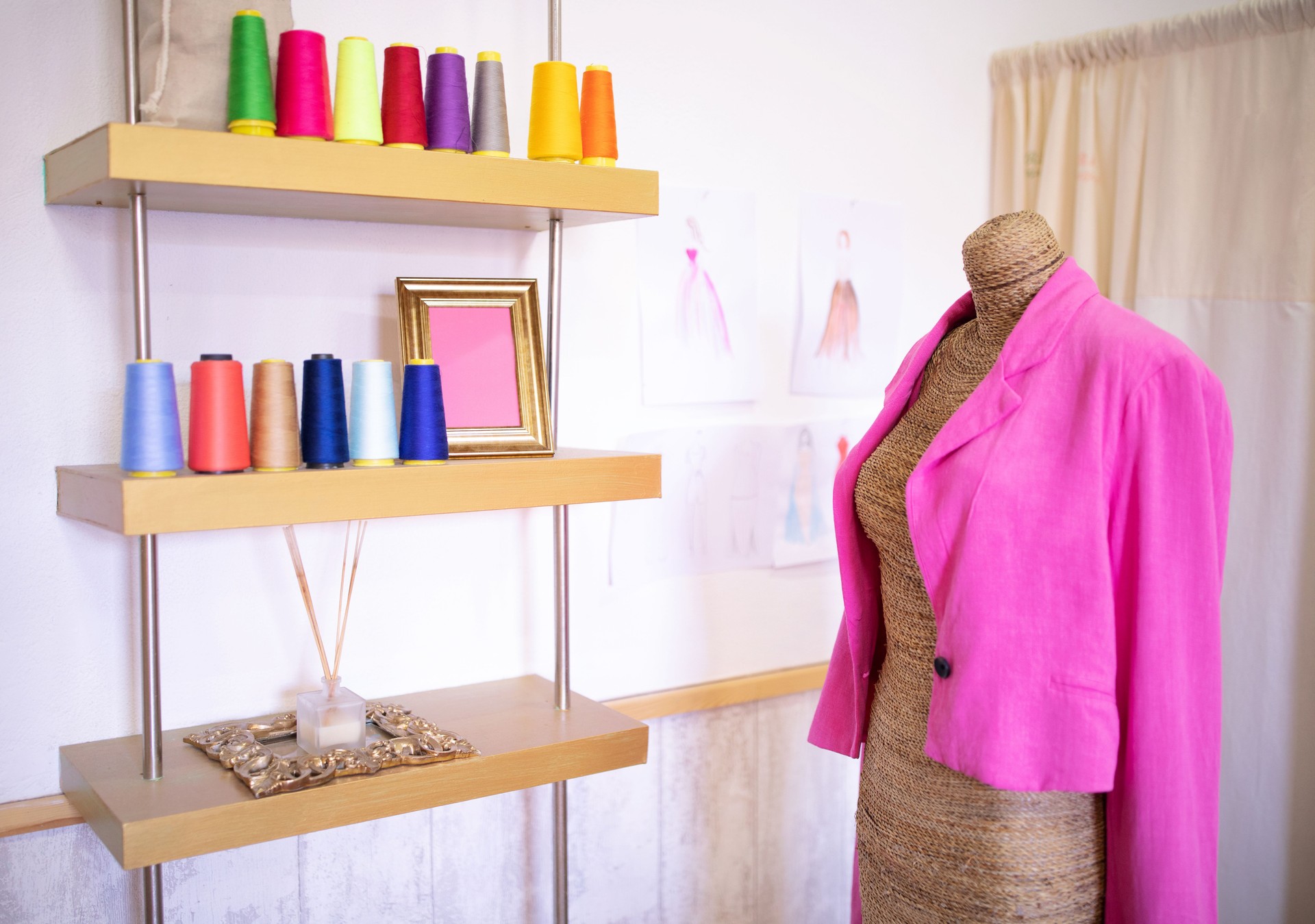 Fashion Design Atelier With Dummy And Handcrafted Garment On It